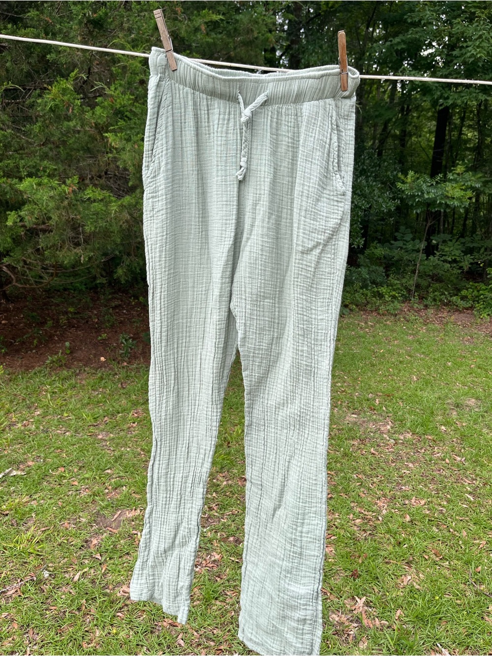 Women’s Travel Line Light Sage Green Muslin pants - Casual Relaxed Fit